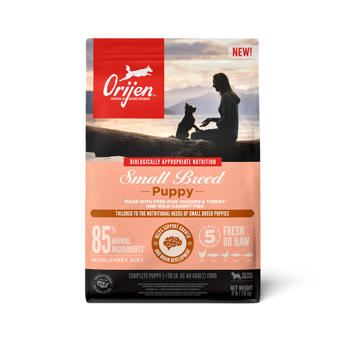 Small Breed Puppy Dry Dog Food With WholePrey Nutrition 4LB | ORIJEN™